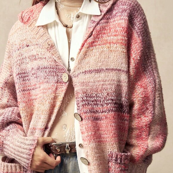 Multicolor Boho Women's Batwing Sleeve Cardigan - Picture 5 of 7